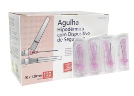 Agulha Hipodérmica Com Dispositivo De Segurança 40 X 1,20 Mm - 100 Unid - Descarpack